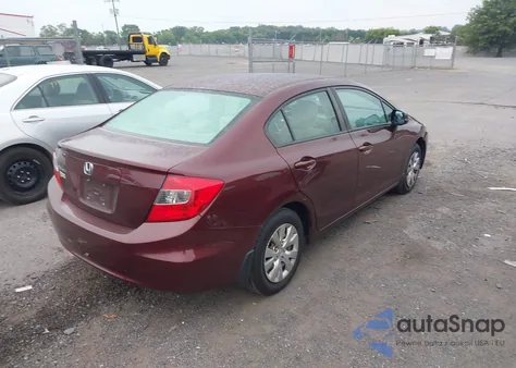 2012 Honda Civic Lx из США, поврежденный, VIN 19XFB2F58CE099472